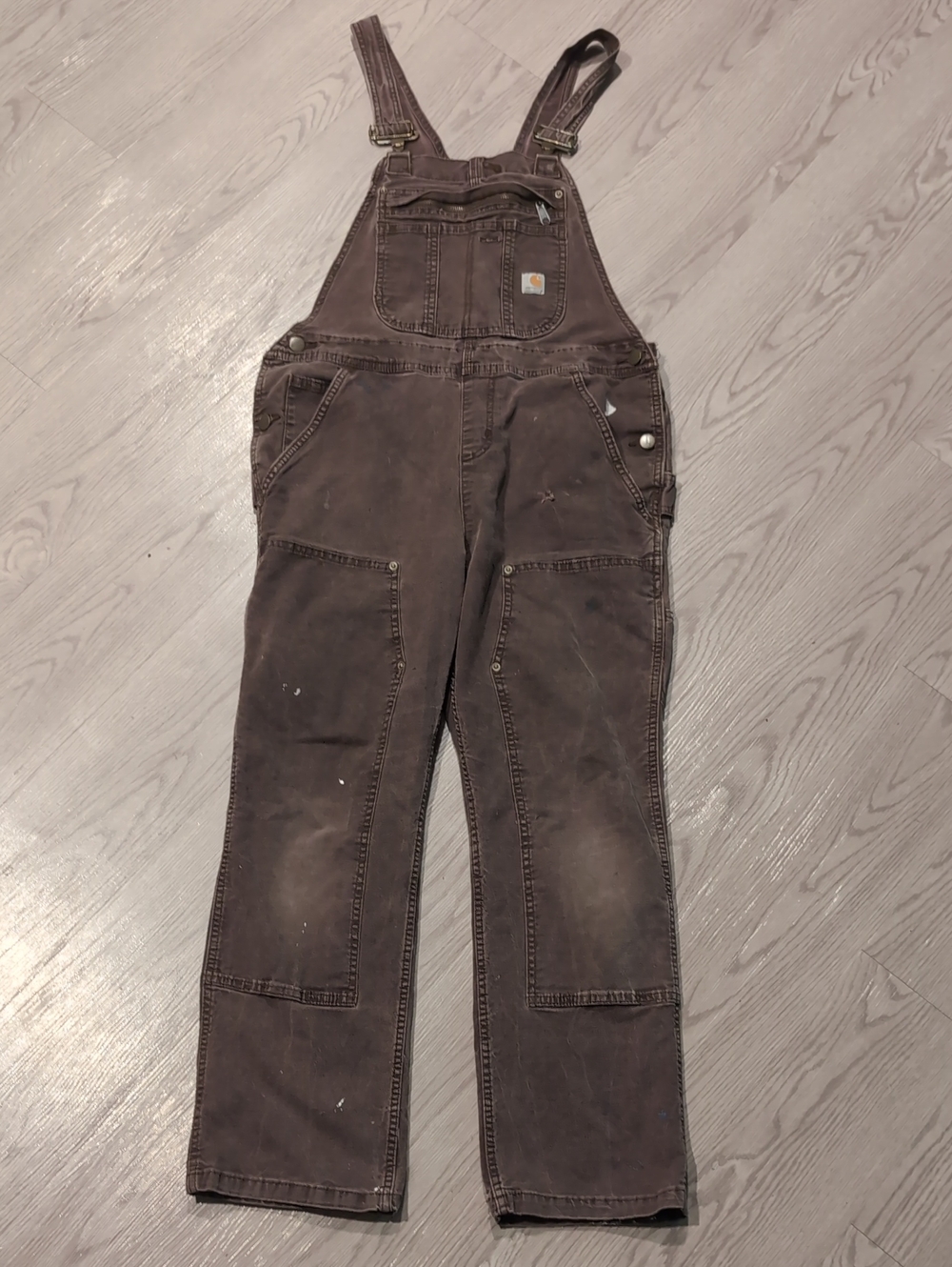 Vintage Carhartt Dark Brown Duck Canvas Double knee Overalls